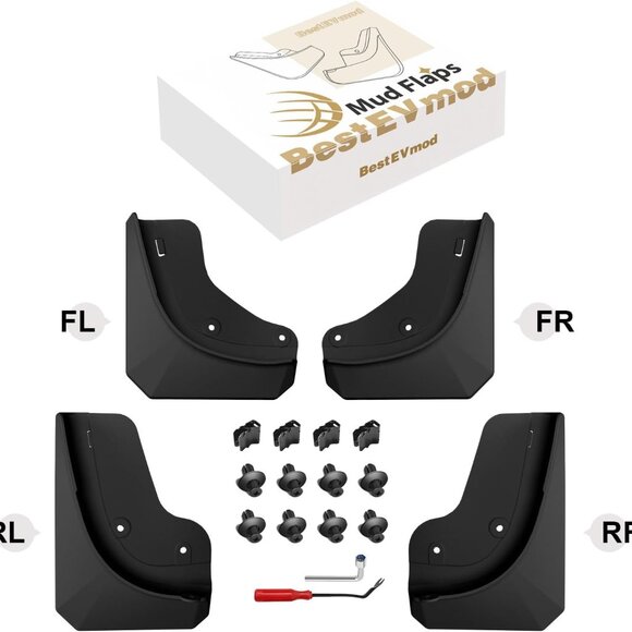 Custom Fit: BestEvMod compatible with Tesla Model Y Juniper Refresh Mud Flaps - Picture 7 of 7